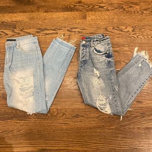 Two pairs of ripped Jeans
